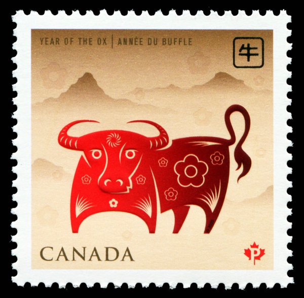 Почтовая марка с быком