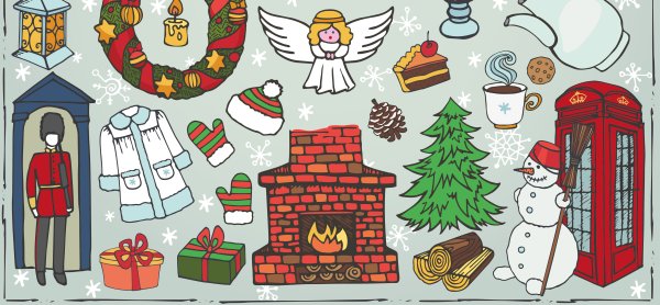 Новогодние раскраски на английском для детей