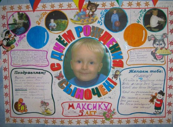 Плакат сыну на день рождения