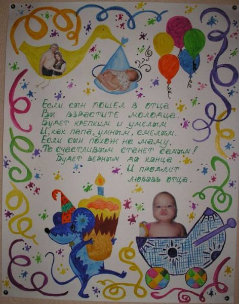 Сладкий плакат на день рождения