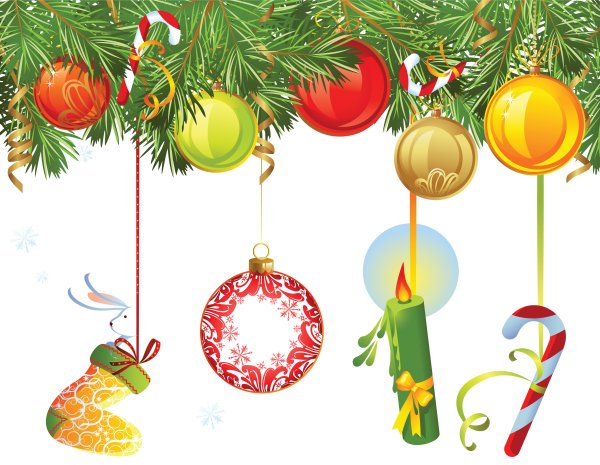 Новогодний шарик на ветке