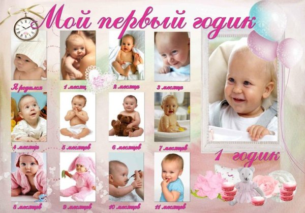 Коллаж на годик ребенку
