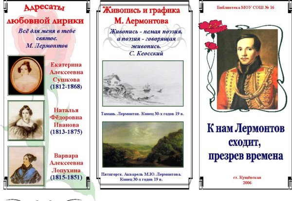 Литературное чтение Лермонтов Михаил Юрьевич