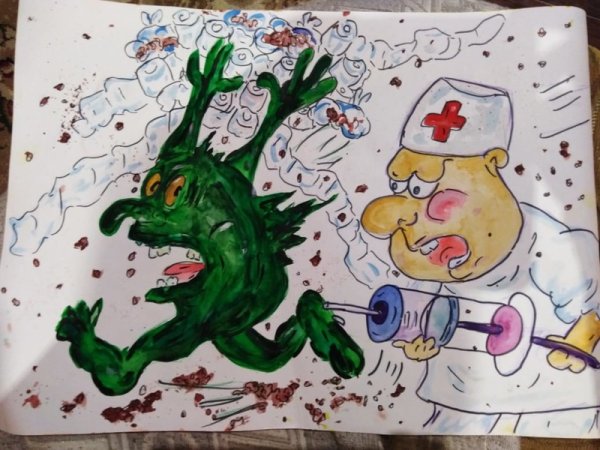 Рисунок на тему коронавирус
