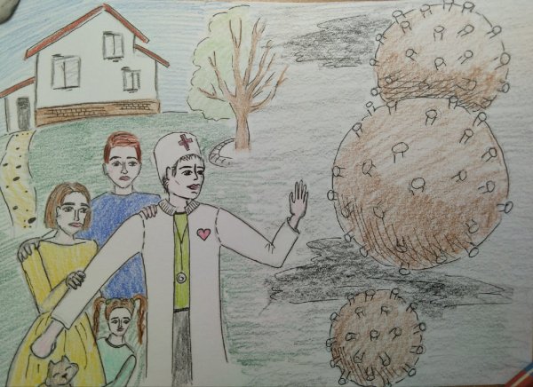 Рисунок на тему стоп коронавирус