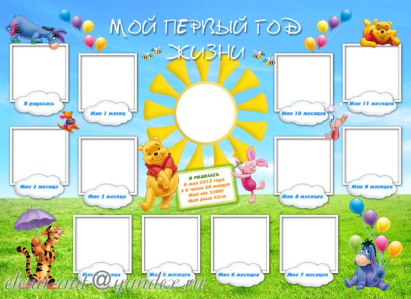 Плакат первый год жизни