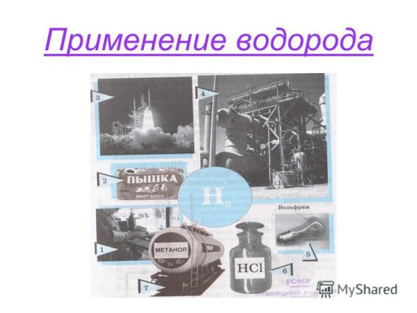 Применение водорода химия