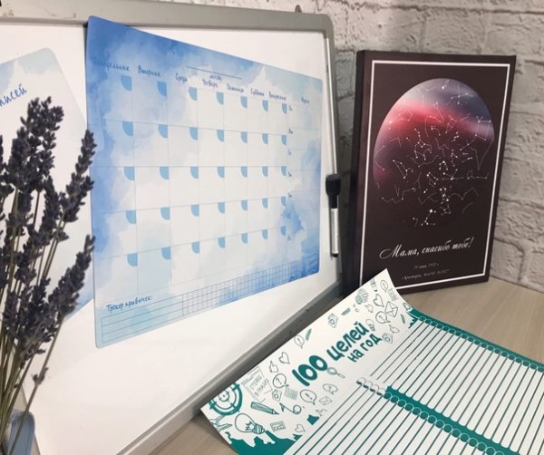 Плакат "100 целей на год" Gray