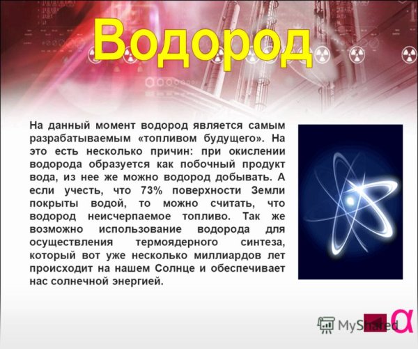 Презентация на тему водородное топливо