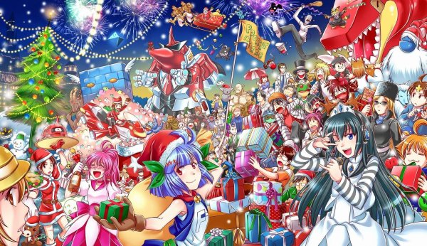 Новогодние аниме персонажи