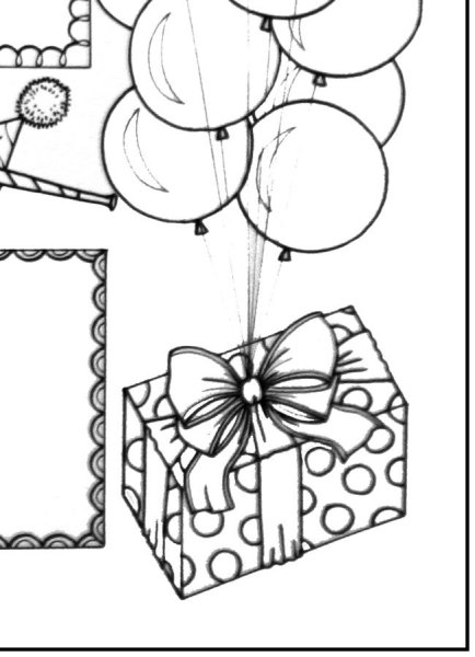 Раскраска "с днем рождения!"