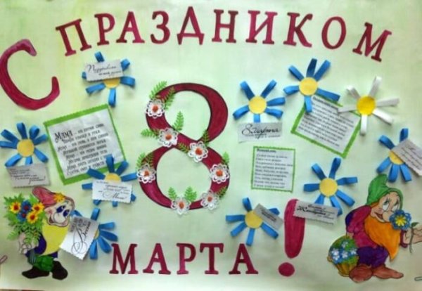 Плакат на 8 марта в школу