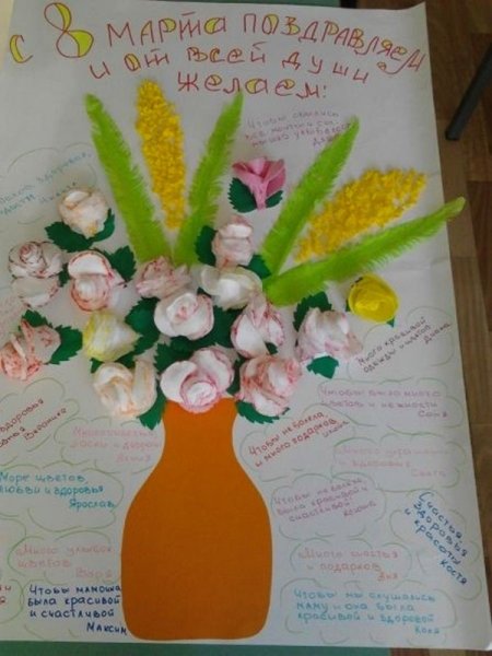 Плакат на 8 марта в детском саду