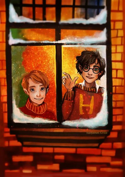 Гарри Рон и Гермиона Рождество