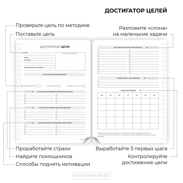 Достигатор целей мотивационный планер
