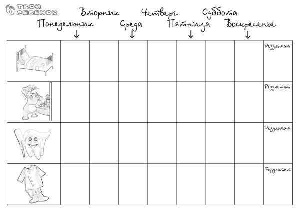 Мотивационный лист для ребенка