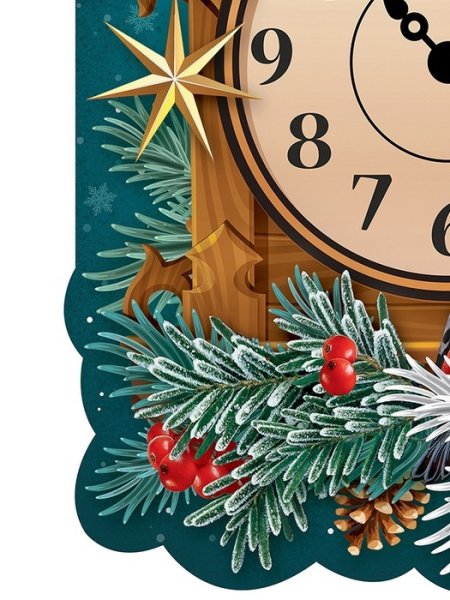 Новогодние часы плакат