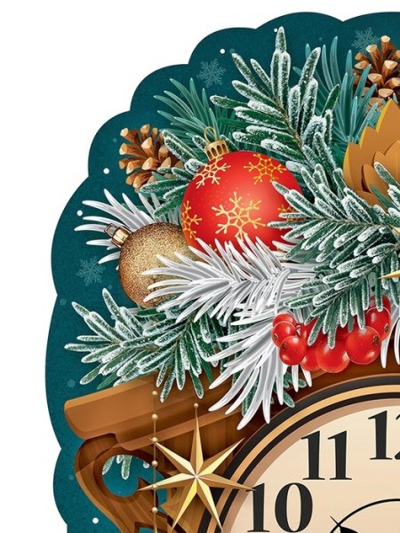Новогодний плакат с часами