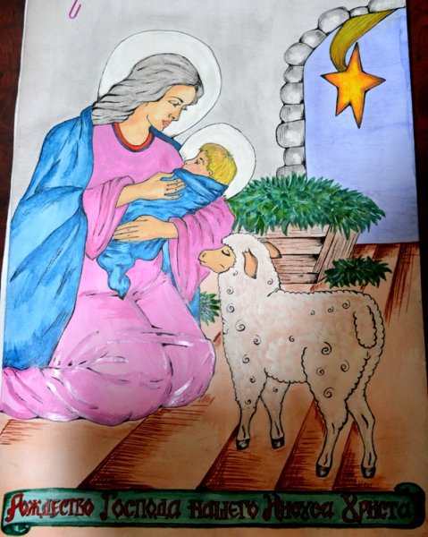 Нарисоватьрожденственскую открытку