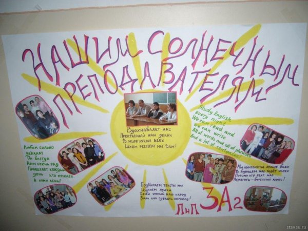 Плакат на день рождения учителю