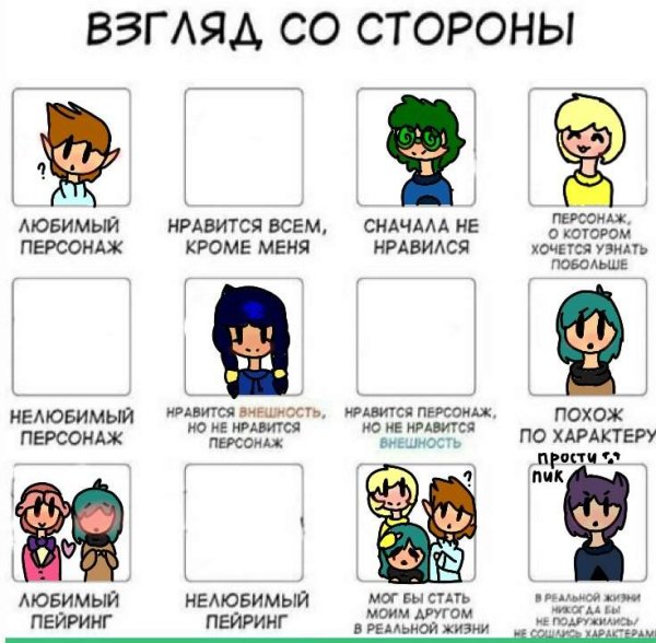 13 Карт имена всех персонажей