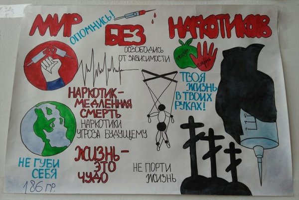 Плакат мы против наркотиков