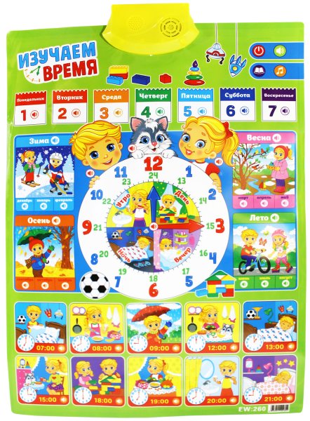 Обучающий плакат изучаем время