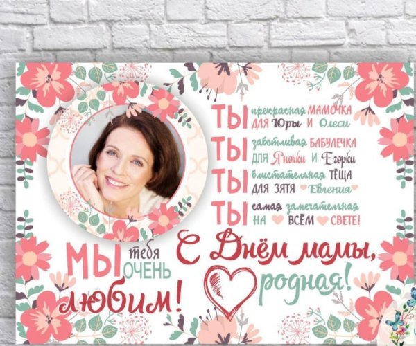 Плакат маме на день рождения