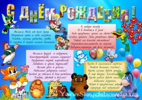 С днем рождения. Плакат