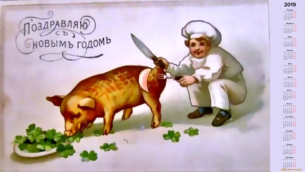 Старинные открытки с свинь