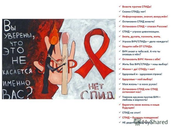 Плакат на тему ВИЧ И СПИД