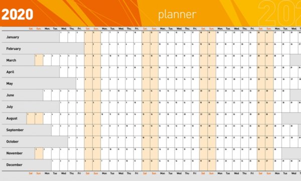 Годовой планер на стену