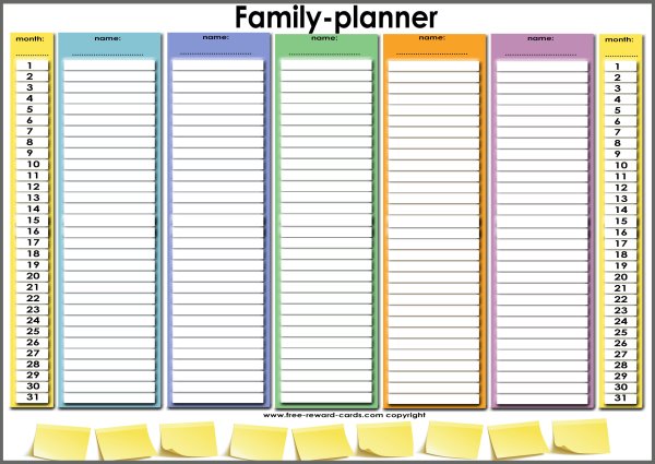 Семейный планер на месяц