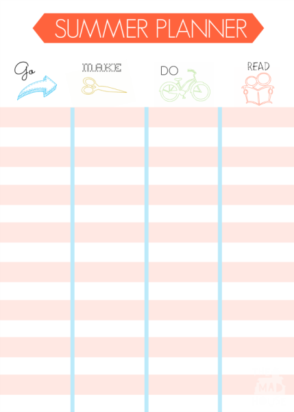 Планер на лето для детей