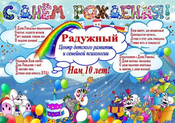 Плакат на день рождения ребенку
