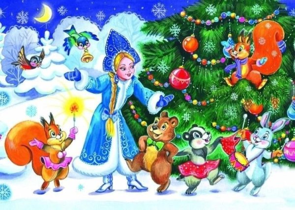 Рисунок на новый год в школу