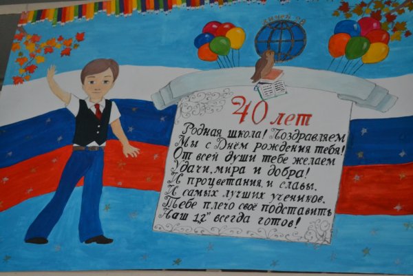 С днём рождения школа рисунок
