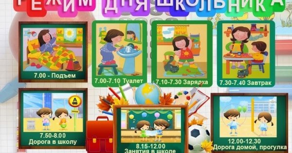 Режим дня школьника младших классов