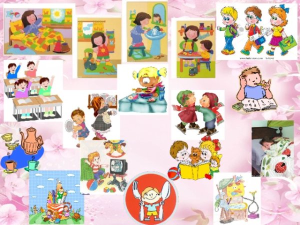 Коллаж режим дня