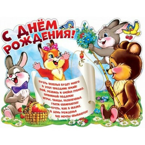 С днем рождения. Плакат