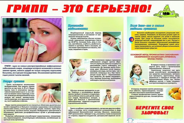 Памятка по профилактике гриппа заболеваний