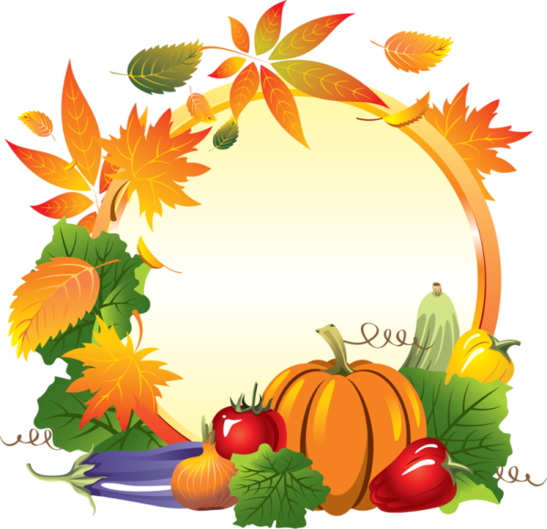 Рамка из осенних овощей и фруктов