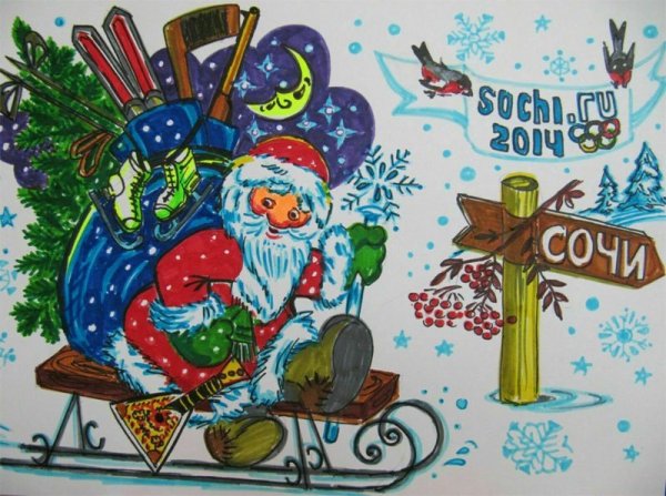 Новогодний рисунок в школу