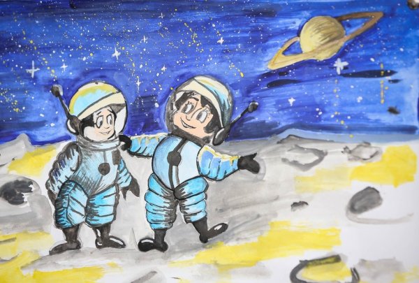 Рисунок ко Дню космонавтики