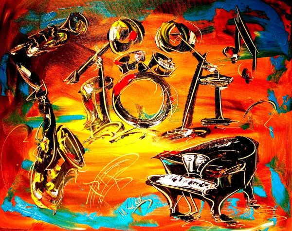 Абстракция с музыкальными инструментами