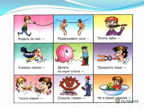 Фразеологизмы примеры с рисунками