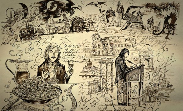 Николай Васильевич Гоголь карикатура