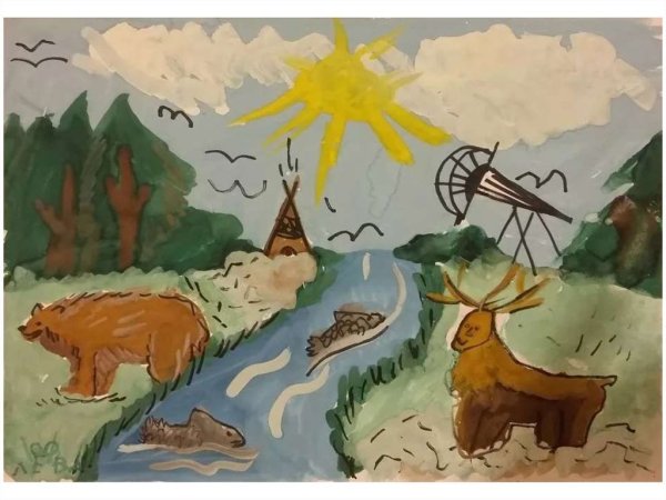 Рисунок на тему моя Югра