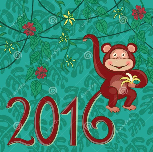 Новогодние открытки 2016 года