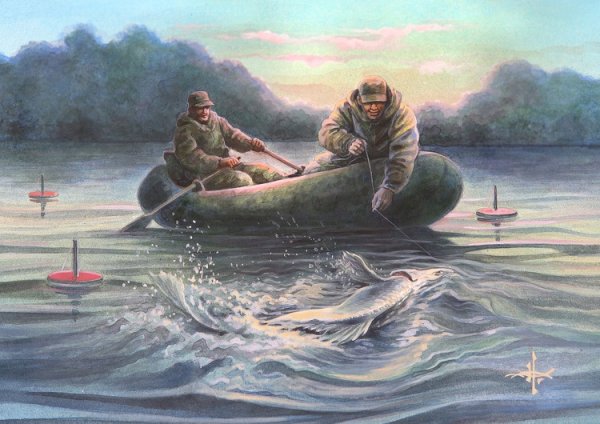 Картина Рыбак в лодке